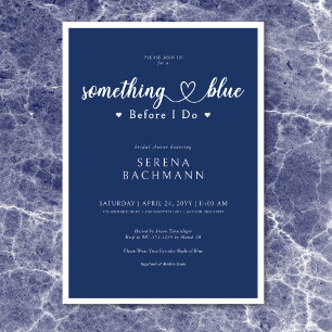 Invitation Romantique moderne quelque chose de bleu avant de 