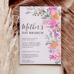 Invitation Romantique pastel fleurs sauvages printemps jour d