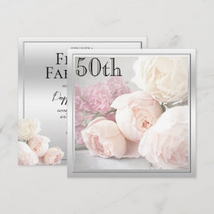Invitation Romantique Rose 50e fête d'anniversaire