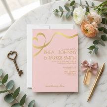 Romantique Rose et Or Écriture Formel mariage