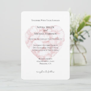 Invitation Romantique Rose rose rose rose pétales Mariage de 
