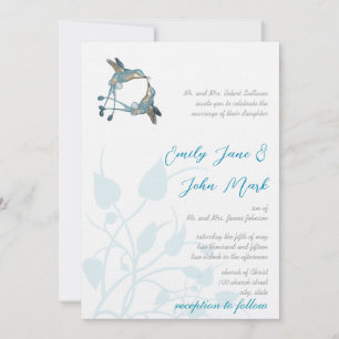 Invitation Romantique rustique Colibri Kiss Amour OiseauMaria