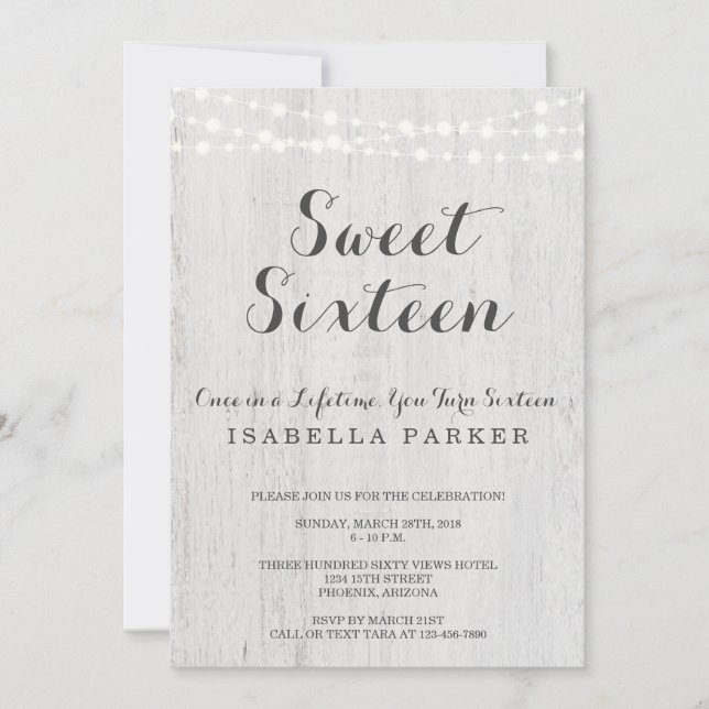 Invitation Romantique rustique de l'invitation | de sweet (Devant)