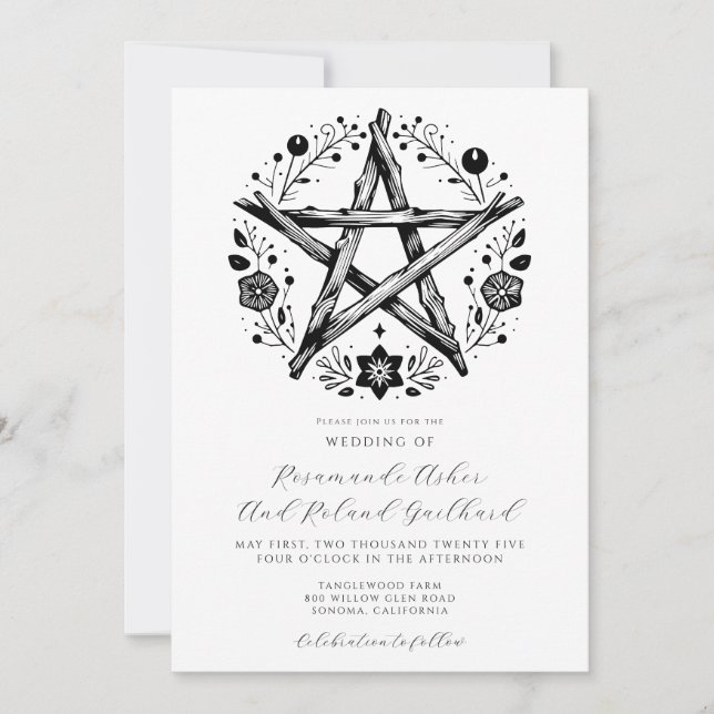 Invitation Romantique Rustique Mariage de la nature (Devant)