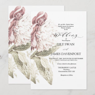 Invitation Romantique Vintage Peony Mariage