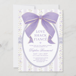 Invitation Romantique Violet Bow Loveshack Fiance Fête des ma