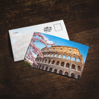 Invitation Rome Colosseum Italy Painted Postcard