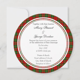 Invitation ronde du Mariage écossais Dunbar