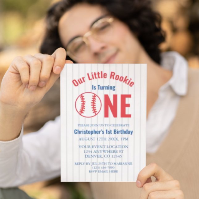 Invitation Rookie Baseball 1er anniversaire (Créateur téléchargé)