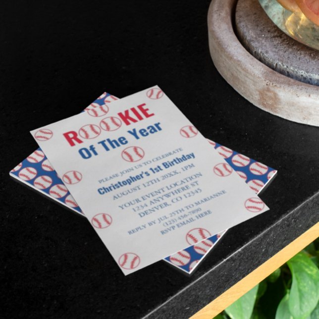 Invitation Rookie Baseball 1er anniversaire (Créateur téléchargé)