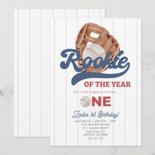 Invitation Rookie Baseball glove Boys 1er anniversaire