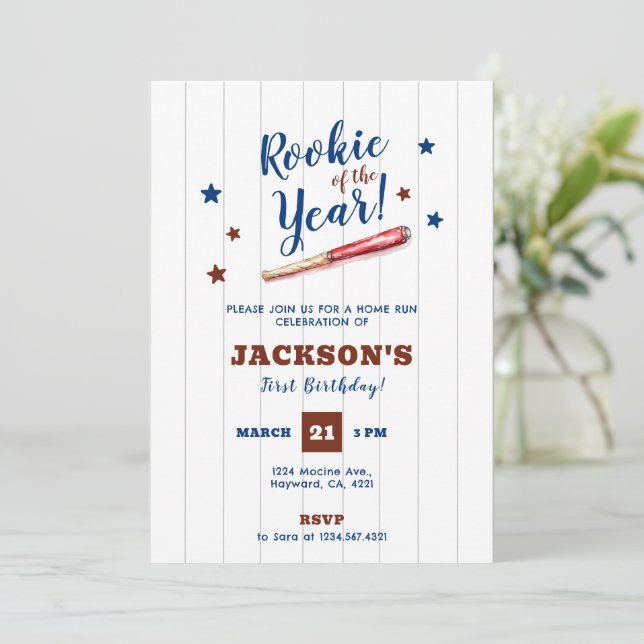 Invitation Rookie of the Year Birthday (Debout devant)