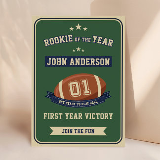 Invitation Rookie Vintage De L'Année Football 1er Anniversair
