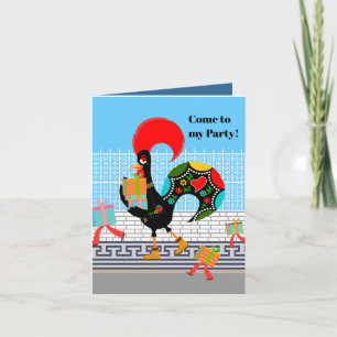 Invitation Rooster portugais avec cadeaux 1ère fête d'anniver