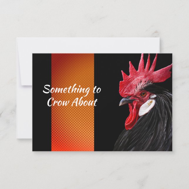 Invitation Rooster Surprise Anniversaire de fête Poulet Noir (Devant)