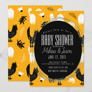 Invitation Roosters rustique Motif de ferme