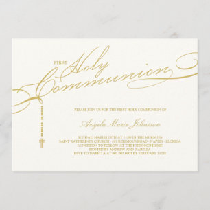 Invitation Rosaire moderne Première Sainte Communion Photo Re