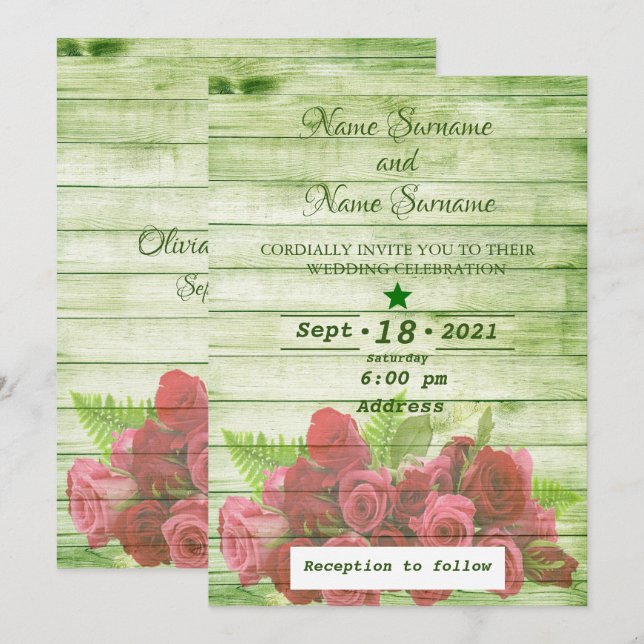 Invitation Rose (Devant / Derrière)