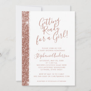Invitation Rose Baby shower or rose Parties scintillant moder