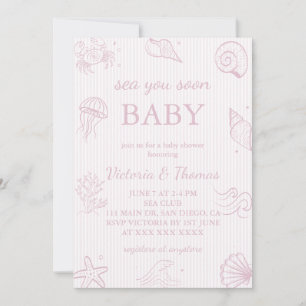 Invitation Rose Bientôt bébé Shower