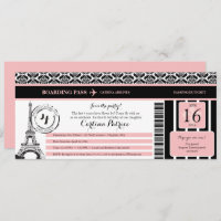 Rose Black Damask Paris Anniversaire Pass Embarque