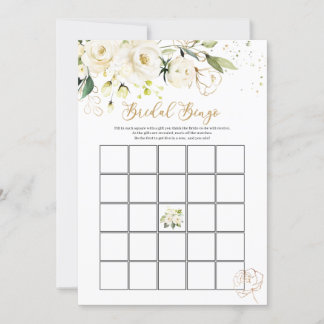 Invitation Rose Blanche Bingo de mariage/Qui connaît le mieux