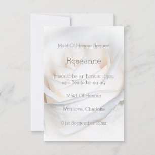 Invitation Rose Blanche Design Maid Of Honor Demande