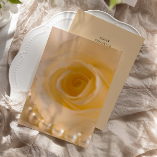 Invitation Rose blanche et Mariage perles