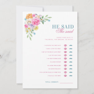 Invitation Rose & Bleu Il A Dit Qu'Elle A Dit Fête des mariée