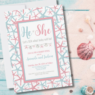 Invitation Rose Bleu Il Elle Été Révélation du Sexe de Bébé e