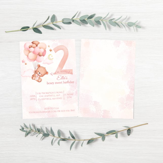 Invitation rose bohème arc-en-ciel aquarelle très mignonne  (Créateur téléchargé)