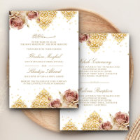 Rose Bohème Rose Motif Islamique Blanc Mariage Mus