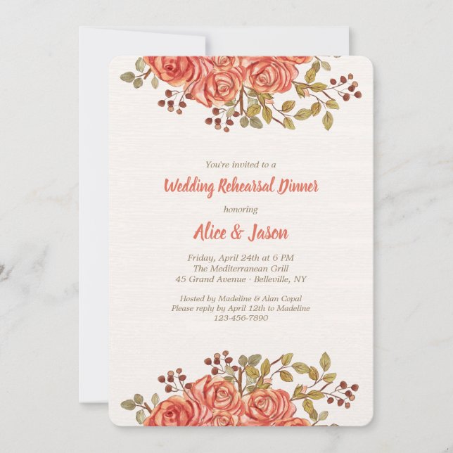 Invitation Rose Borders (Devant)