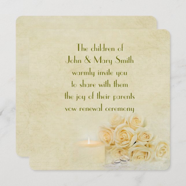 Invitation Rose Bouquet (Devant / Derrière)