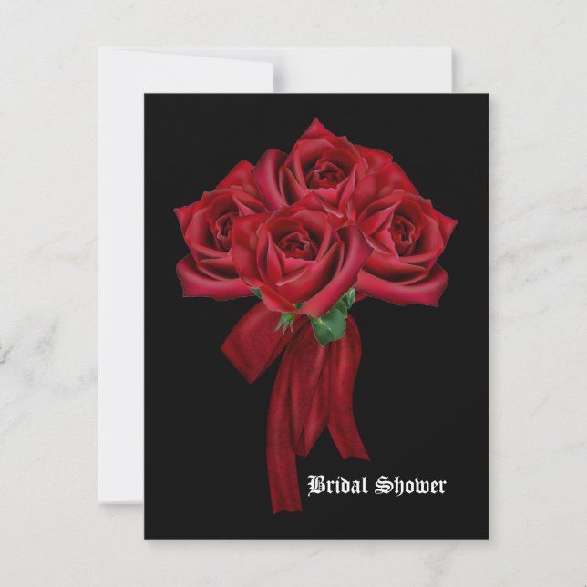 Invitation Rose Bouquet Fête des mariées gothique (Devant)