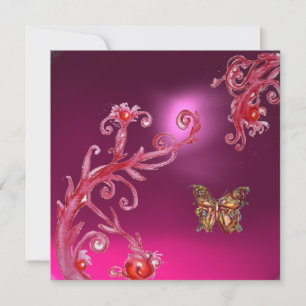 Invitation ROSE BUTTERFLY AMÉTHYST rouge vif