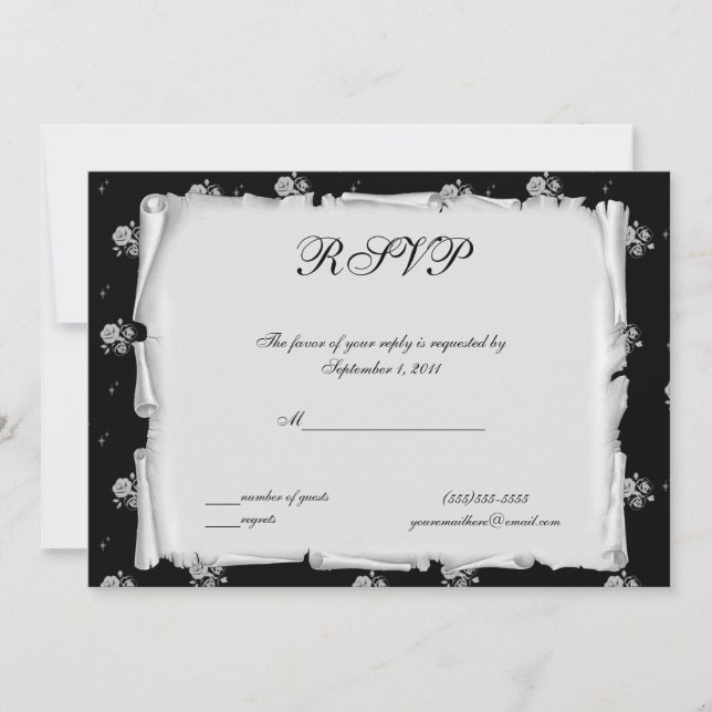 Invitation Rose Cameo Violet Steampunk Goth RSVP (Devant)