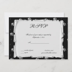 Invitation Rose Cameo Violet Steampunk Goth RSVP