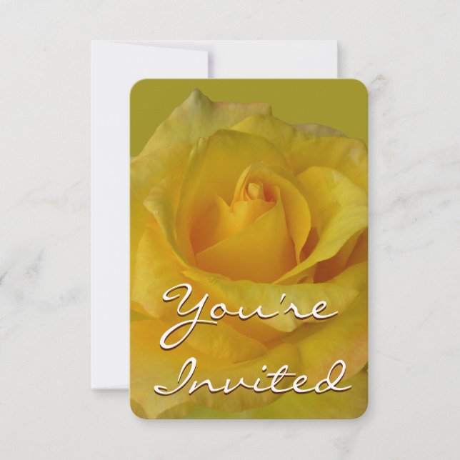 Invitation Rose Carte RSVP personnalisée Rose Jaun (Devant)