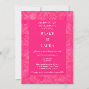 Invitation Rose Chaud Été Clair Batik Sur Mesure