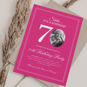 Invitation Rose Chaud   Fête d'anniversaire élégante surprise