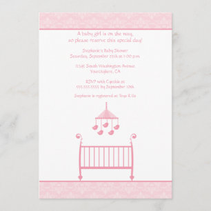 Invitation rose chic à la mode de baby shower de