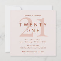 Rose contemporain 21e anniversaire de fête Invitat