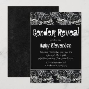 Invitation Rose crâne   Funky Chalkboard Grunge Genre Reveill
