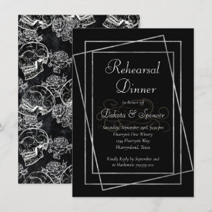 Invitation Rose crâne   Répétition de fond de tableau de bord