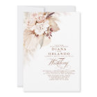 Rose crème Botanique Pampas Grass Boho Mariage