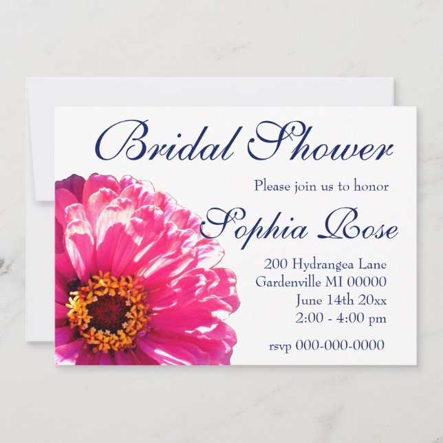 Invitation Rose Daisy - douche nuptiale (Devant)