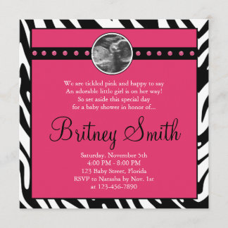 Invitation rose de baby shower de photo de