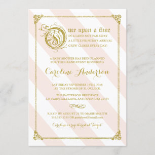 Invitation rose de baby shower de princesse