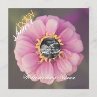 Invitation rose de baby shower d'ultrason de